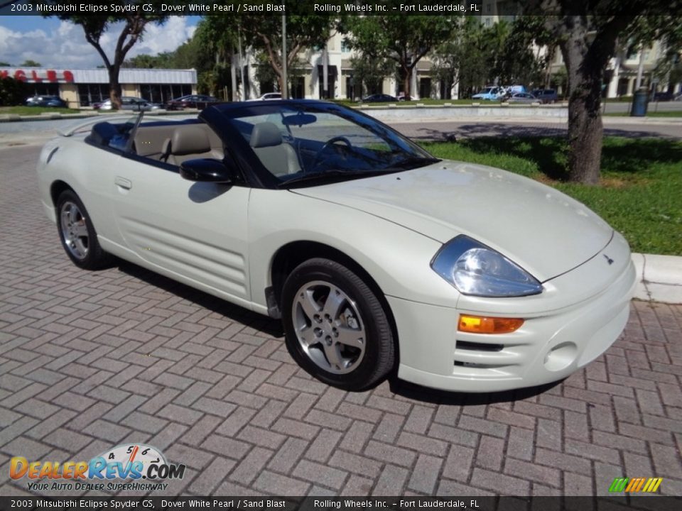 2003 Mitsubishi Eclipse Spyder GS Dover White Pearl / Sand Blast Photo #5