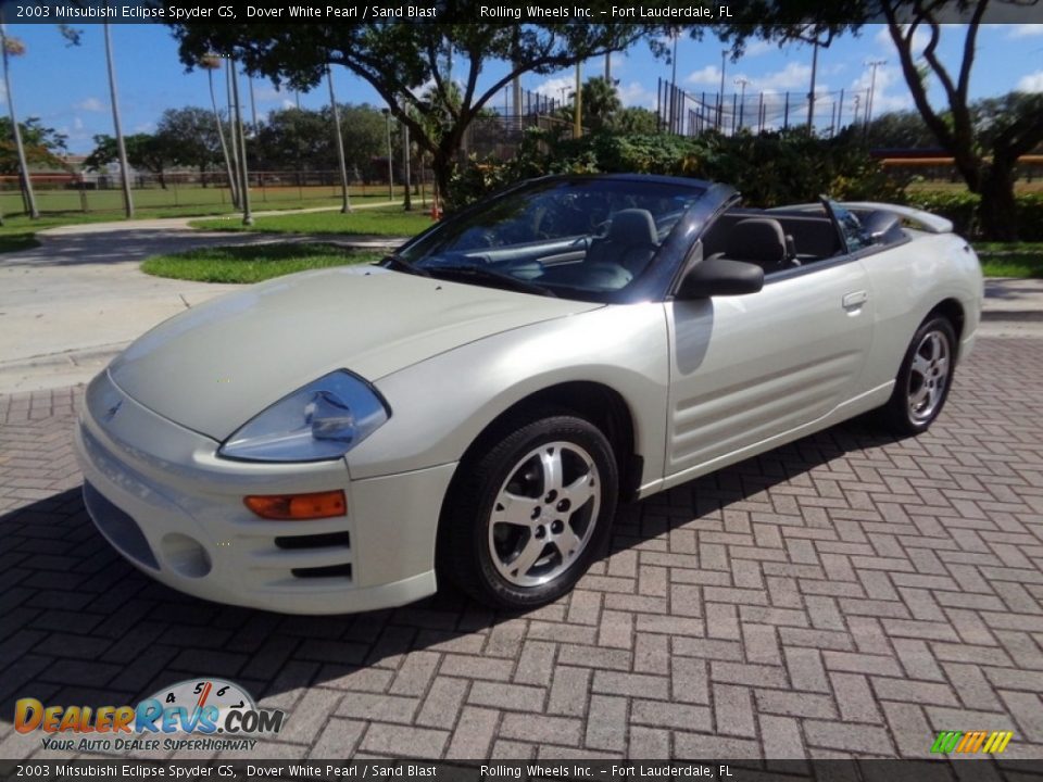 2003 Mitsubishi Eclipse Spyder GS Dover White Pearl / Sand Blast Photo #9