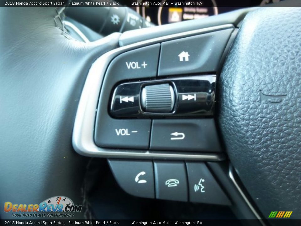 2018 Honda Accord Sport Sedan Platinum White Pearl / Black Photo #18