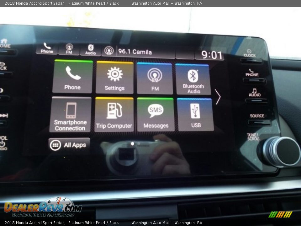 2018 Honda Accord Sport Sedan Platinum White Pearl / Black Photo #25