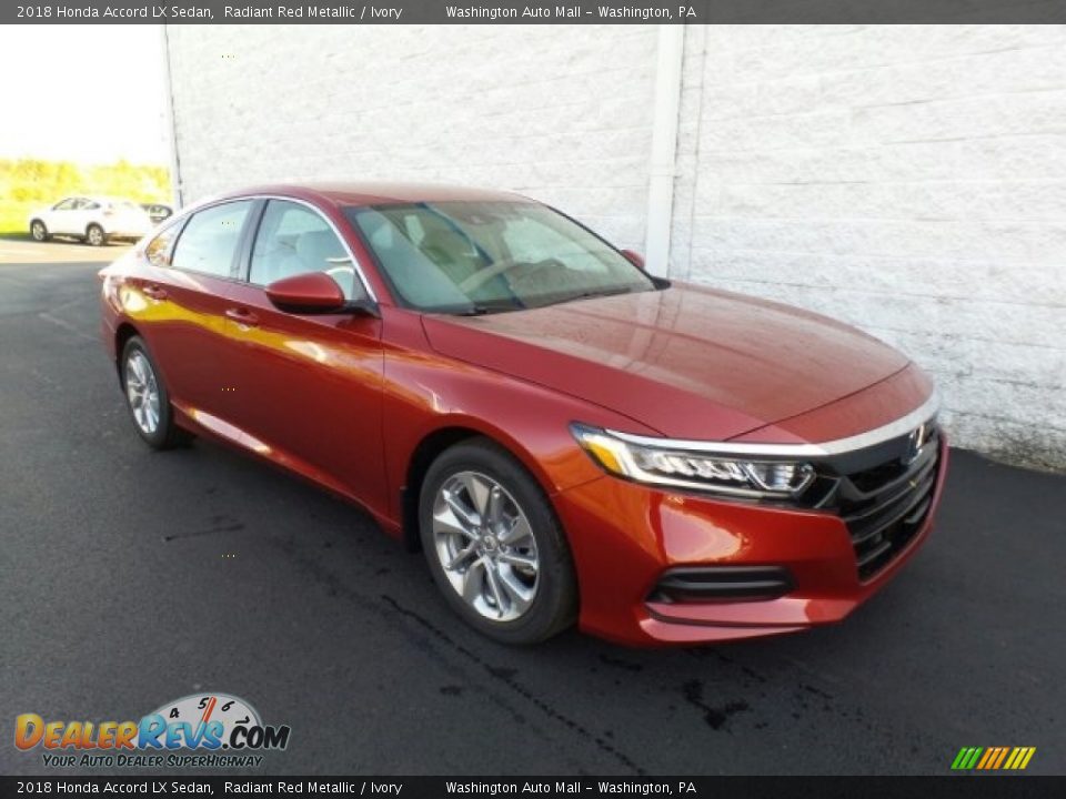 2018 Honda Accord LX Sedan Radiant Red Metallic / Ivory Photo #1