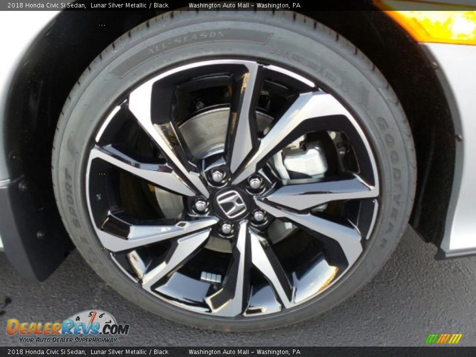 2018 Honda Civic Si Sedan Lunar Silver Metallic / Black Photo #4