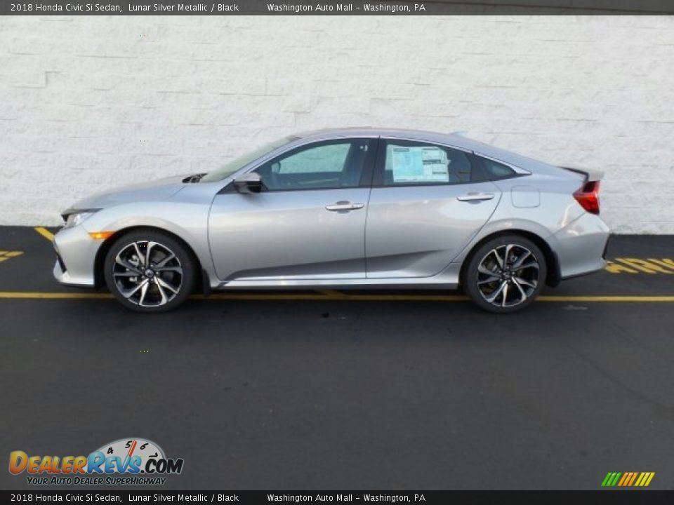 2018 Honda Civic Si Sedan Lunar Silver Metallic / Black Photo #6