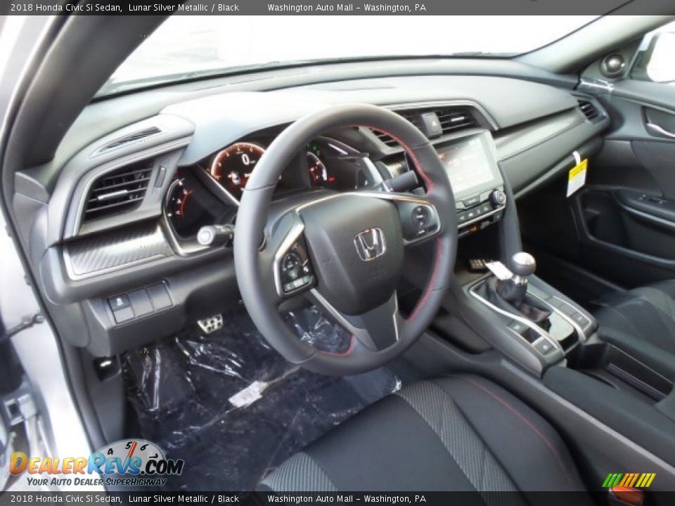 Black Interior - 2018 Honda Civic Si Sedan Photo #8