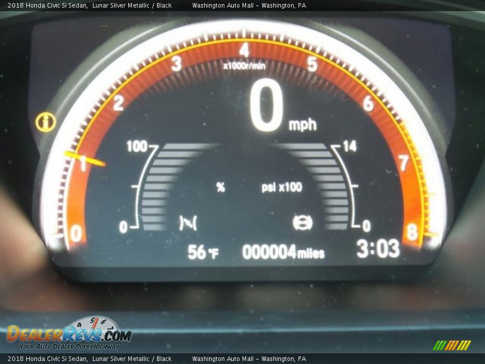 2018 Honda Civic Si Sedan Lunar Silver Metallic / Black Photo #14
