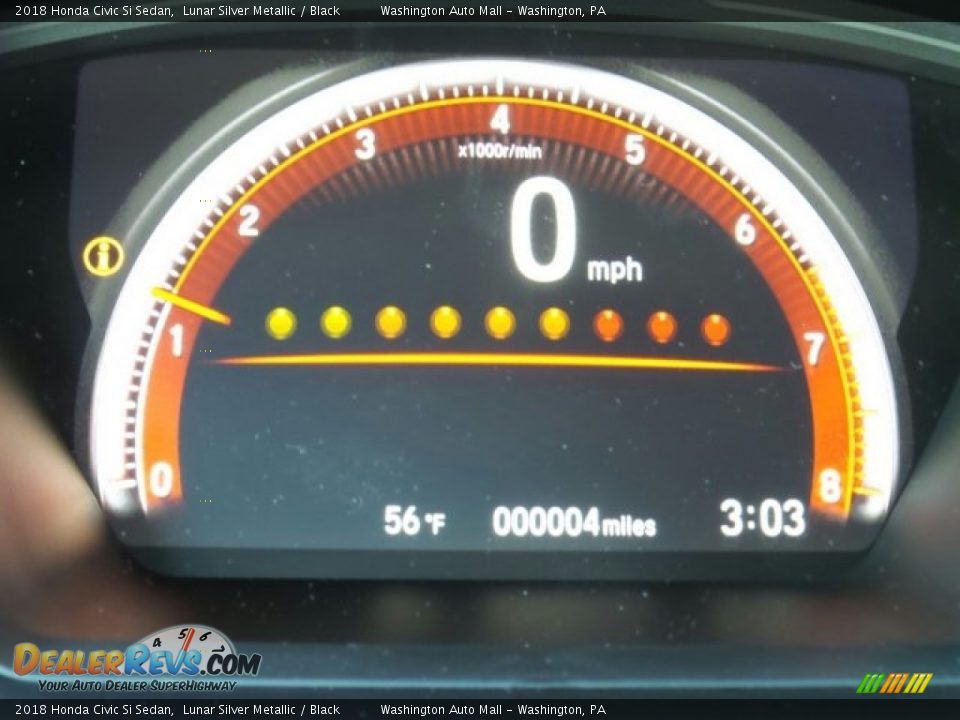 2018 Honda Civic Si Sedan Lunar Silver Metallic / Black Photo #16