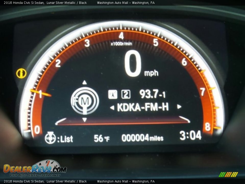 2018 Honda Civic Si Sedan Lunar Silver Metallic / Black Photo #20