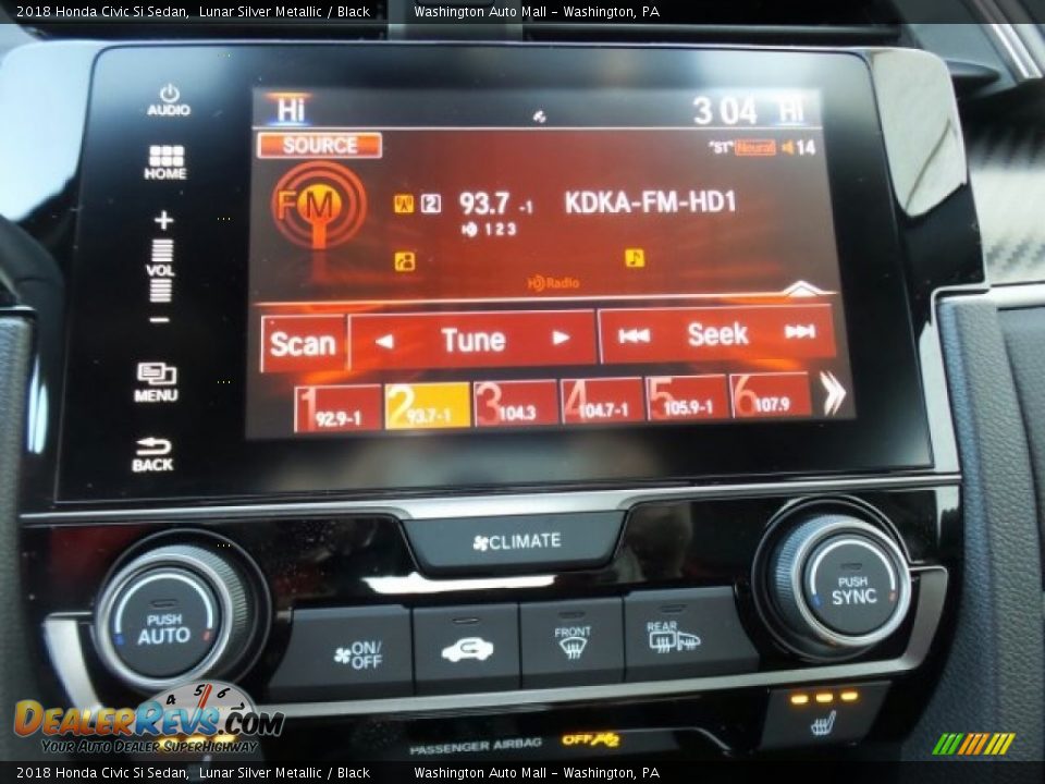 2018 Honda Civic Si Sedan Lunar Silver Metallic / Black Photo #25