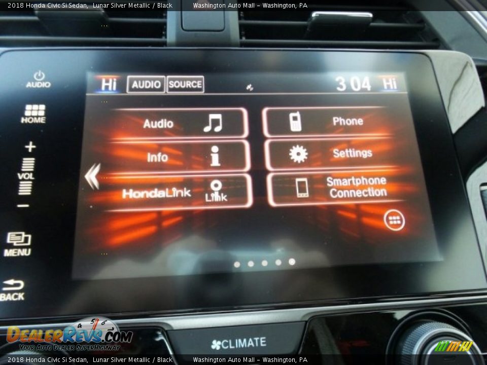 2018 Honda Civic Si Sedan Lunar Silver Metallic / Black Photo #26