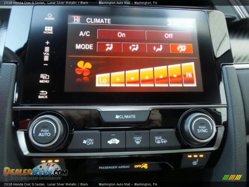 2018 Honda Civic Si Sedan Lunar Silver Metallic / Black Photo #27