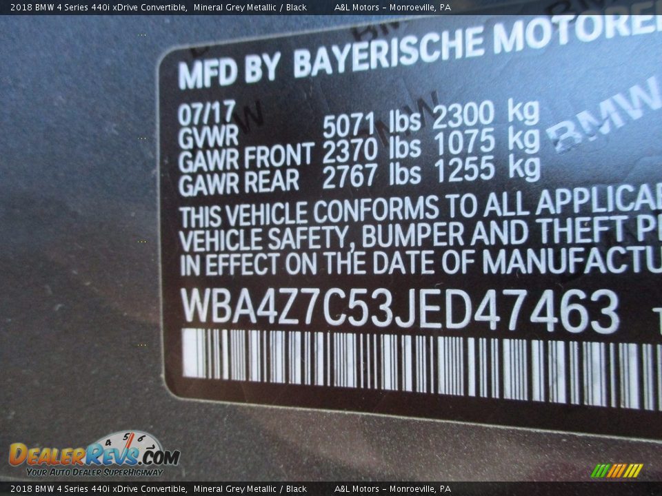 2018 BMW 4 Series 440i xDrive Convertible Mineral Grey Metallic / Black Photo #19