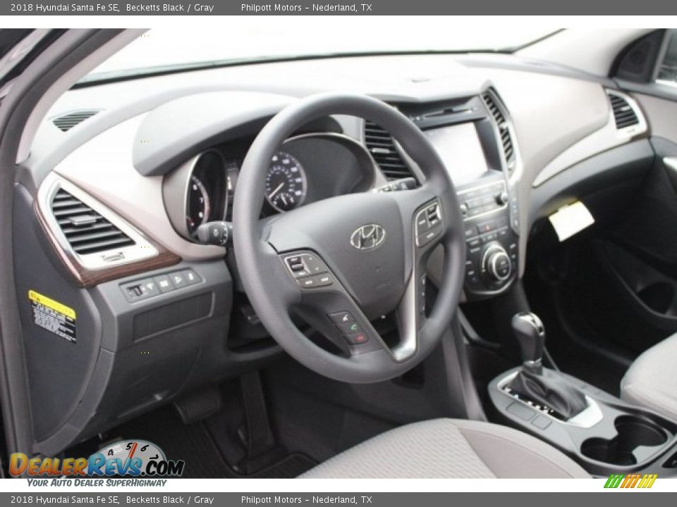 2018 Hyundai Santa Fe SE Becketts Black / Gray Photo #9