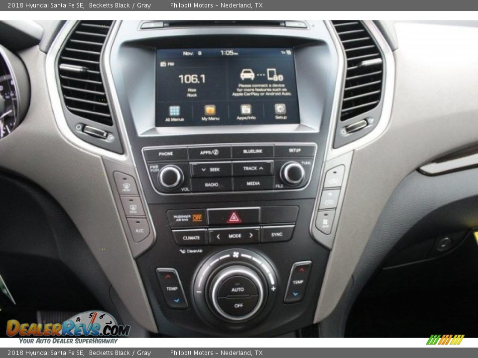 2018 Hyundai Santa Fe SE Becketts Black / Gray Photo #13