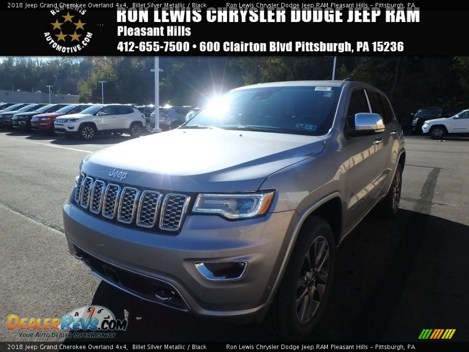 2018 Jeep Grand Cherokee Overland 4x4 Billet Silver Metallic / Black Photo #1