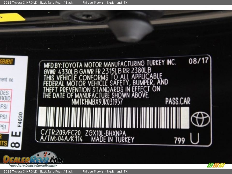 2018 Toyota C-HR XLE Black Sand Pearl / Black Photo #24