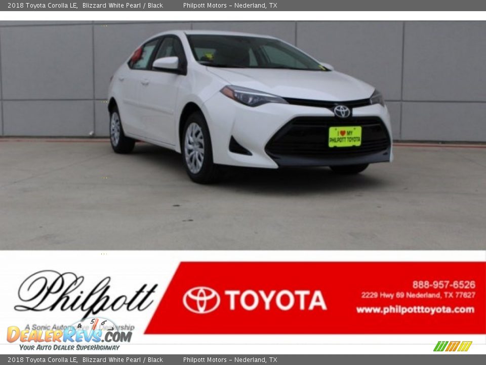 2018 Toyota Corolla LE Blizzard White Pearl / Black Photo #1