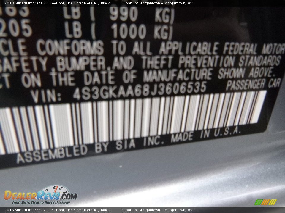 2018 Subaru Impreza 2.0i 4-Door Ice Silver Metallic / Black Photo #16