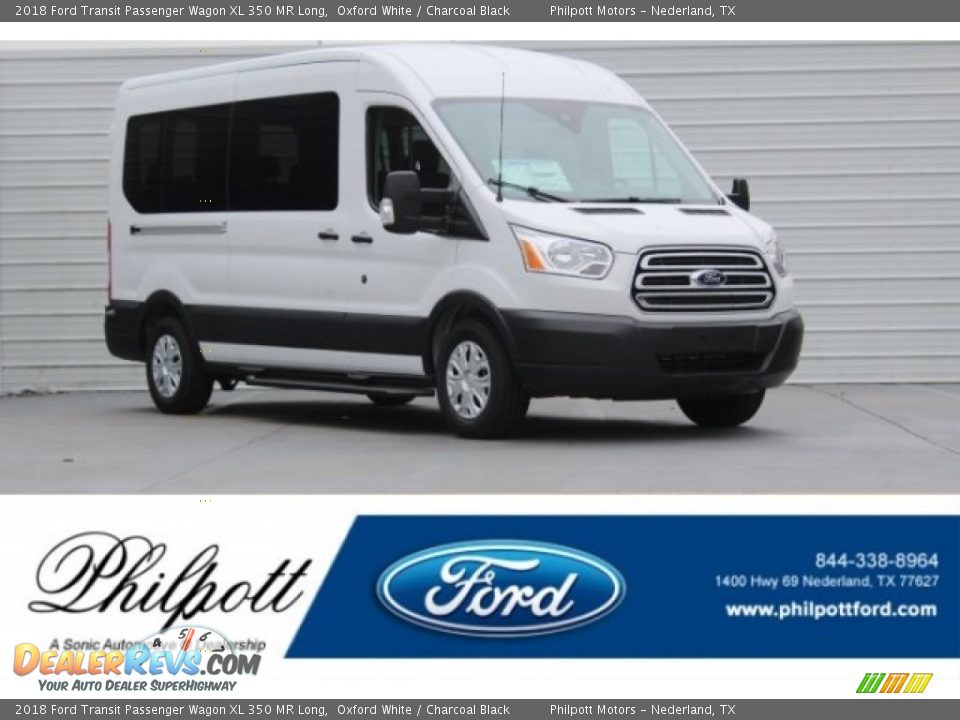 2018 Ford Transit Passenger Wagon XL 350 MR Long Oxford White / Charcoal Black Photo #1