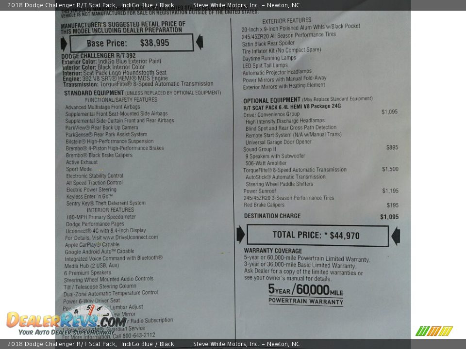 2018 Dodge Challenger R/T Scat Pack IndiGo Blue / Black Photo #30