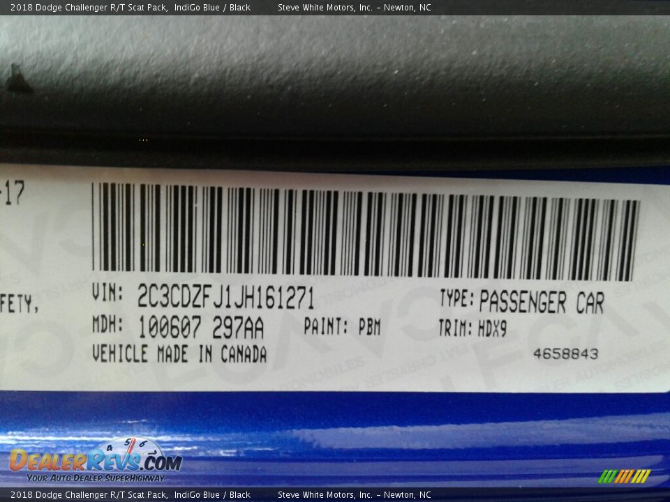 2018 Dodge Challenger R/T Scat Pack IndiGo Blue / Black Photo #31