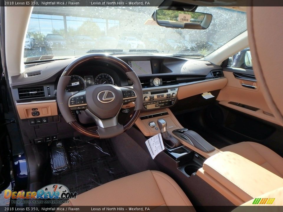 2018 Lexus ES 350 Nightfall Mica / Flaxen Photo #9