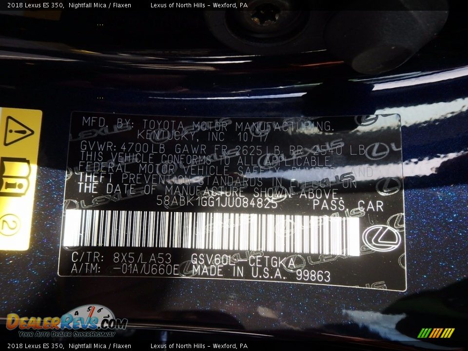 2018 Lexus ES 350 Nightfall Mica / Flaxen Photo #11
