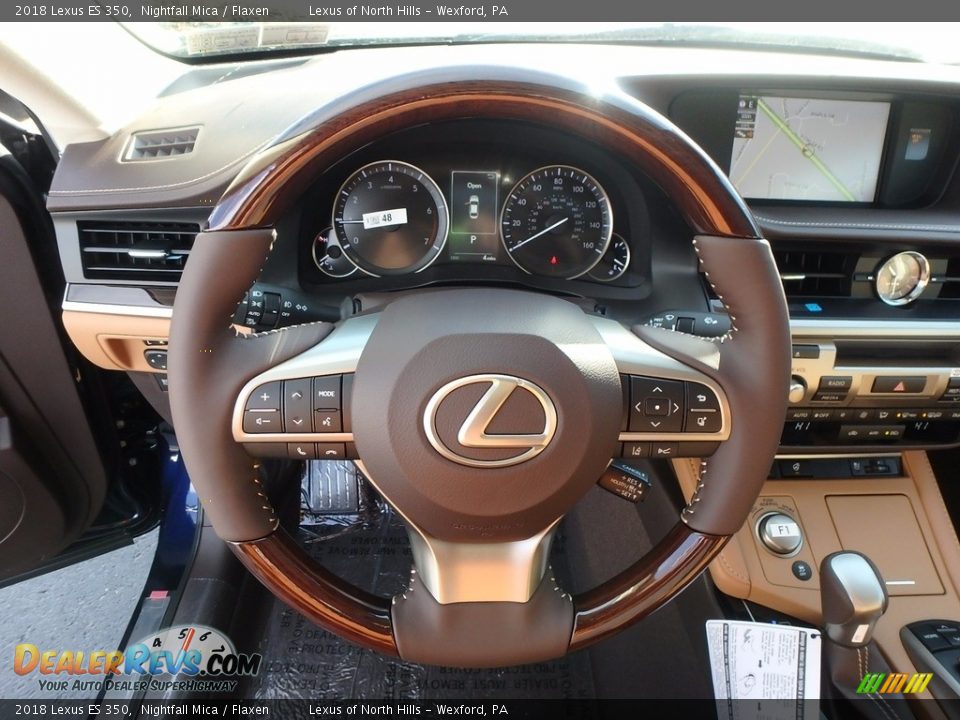 2018 Lexus ES 350 Nightfall Mica / Flaxen Photo #13