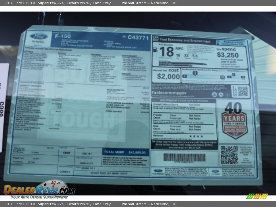 2018 Ford F150 XL SuperCrew 4x4 Oxford White / Earth Gray Photo #8