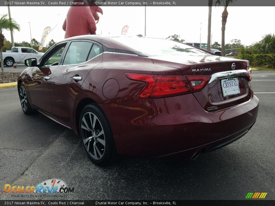2017 Nissan Maxima SV Coulis Red / Charcoal Photo #3