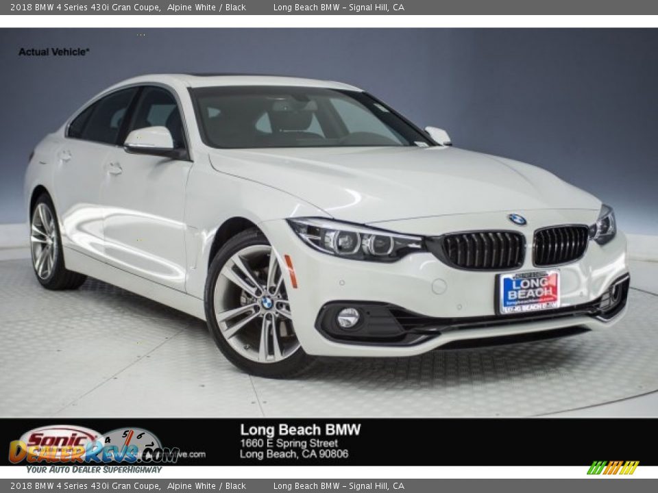 2018 BMW 4 Series 430i Gran Coupe Alpine White / Black Photo #1