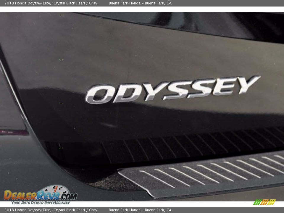 2018 Honda Odyssey Elite Crystal Black Pearl / Gray Photo #3