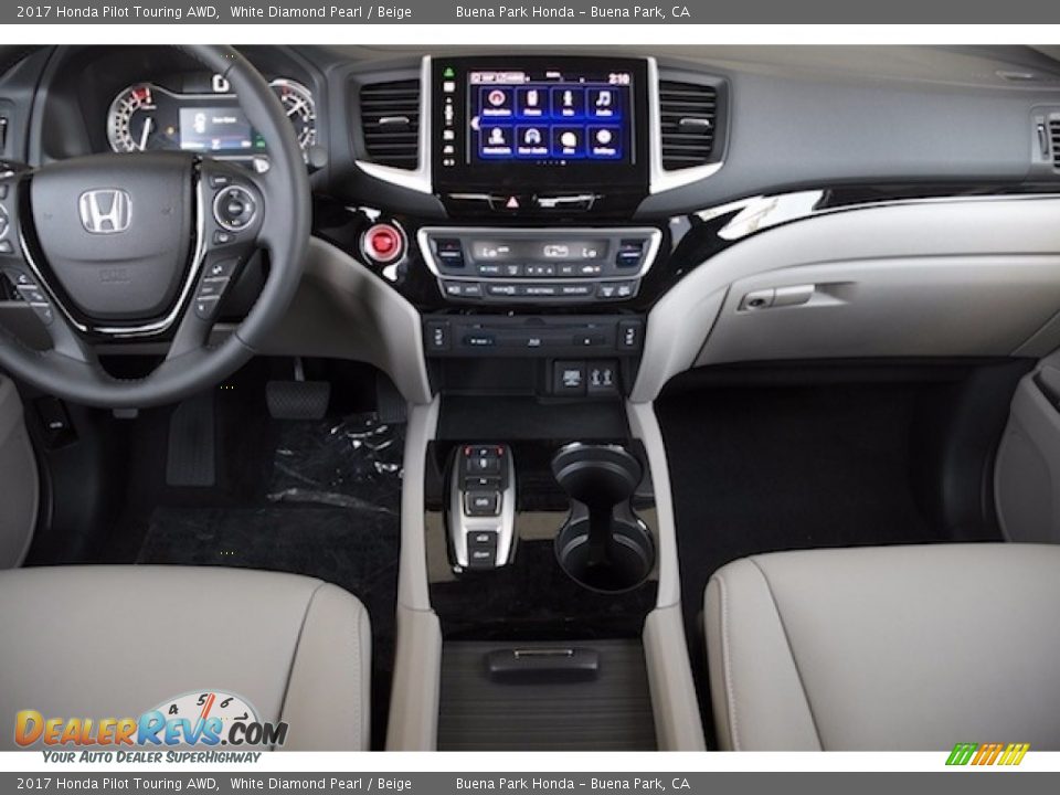 2017 Honda Pilot Touring AWD White Diamond Pearl / Beige Photo #13
