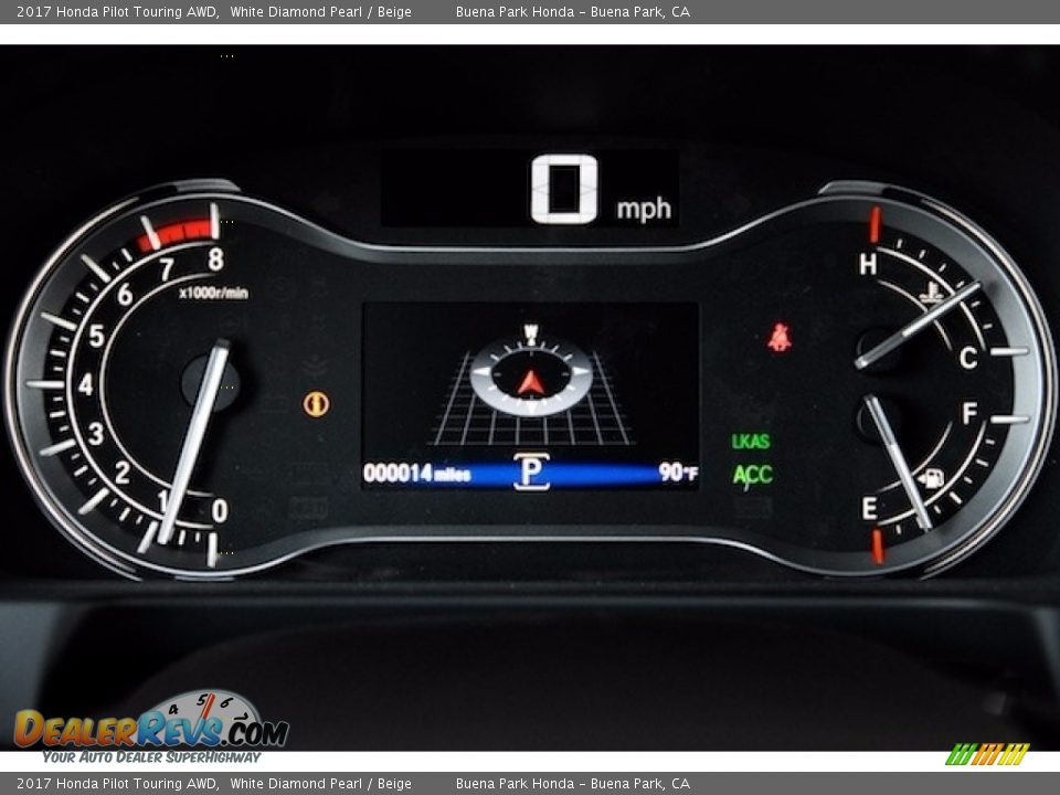2017 Honda Pilot Touring AWD White Diamond Pearl / Beige Photo #20
