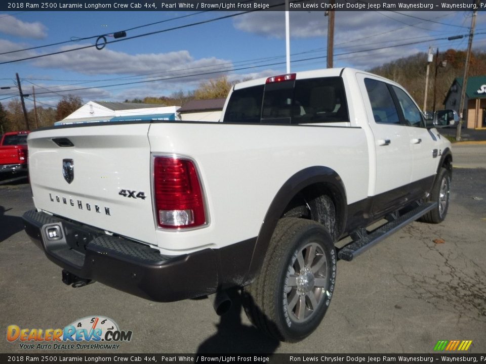 2018 Ram 2500 Laramie Longhorn Crew Cab 4x4 Pearl White / Brown/Light Frost Beige Photo #5