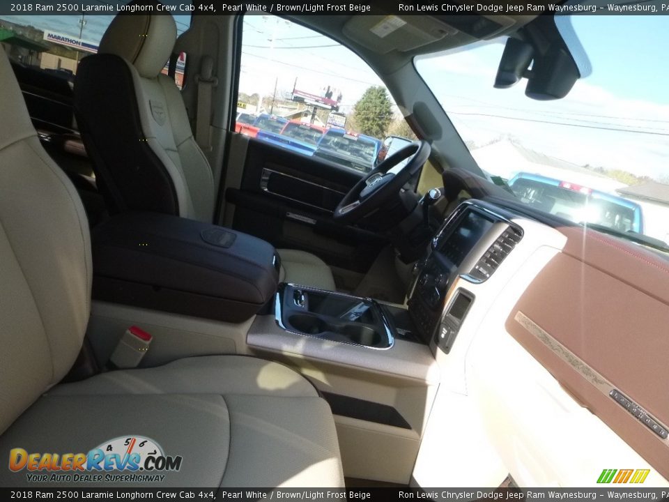 2018 Ram 2500 Laramie Longhorn Crew Cab 4x4 Pearl White / Brown/Light Frost Beige Photo #10