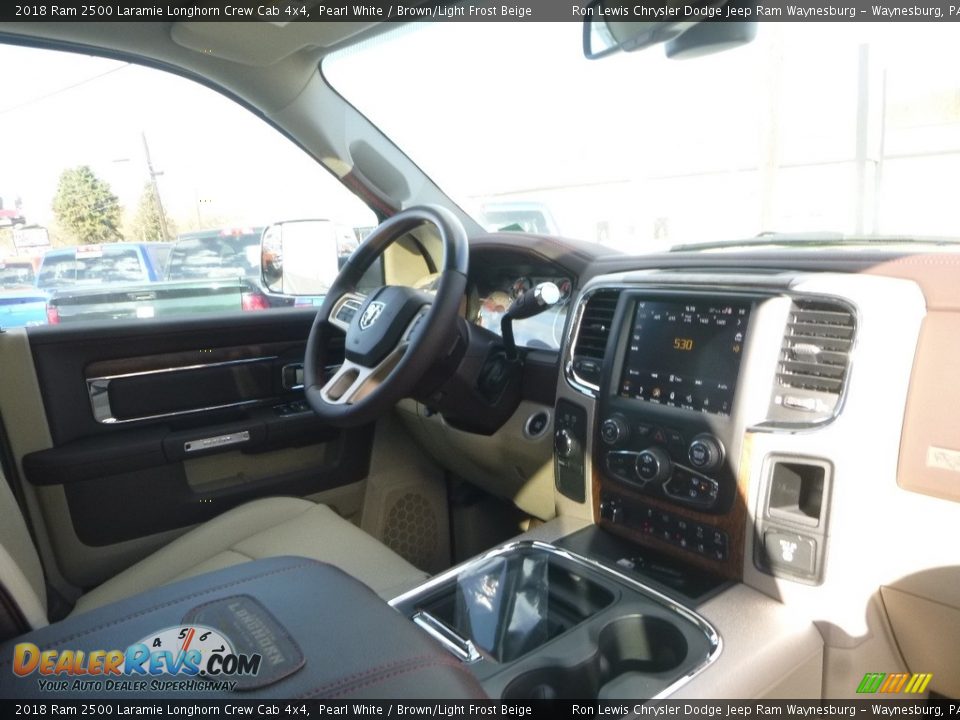 2018 Ram 2500 Laramie Longhorn Crew Cab 4x4 Pearl White / Brown/Light Frost Beige Photo #11