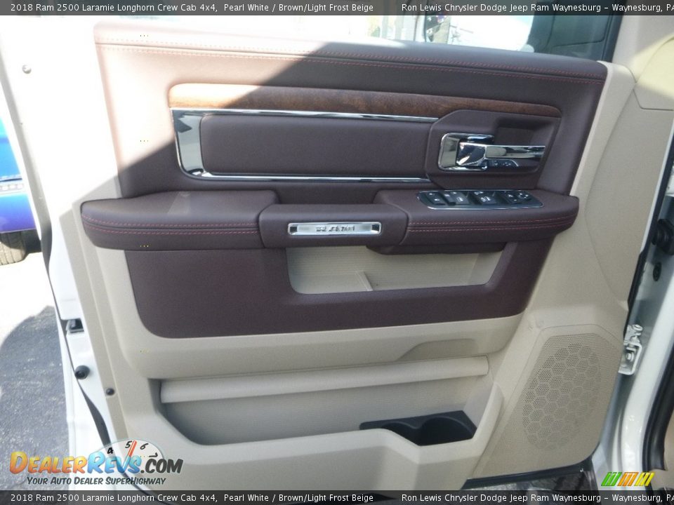 2018 Ram 2500 Laramie Longhorn Crew Cab 4x4 Pearl White / Brown/Light Frost Beige Photo #14