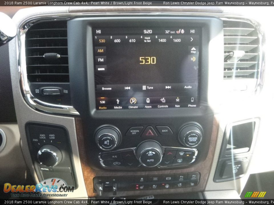 2018 Ram 2500 Laramie Longhorn Crew Cab 4x4 Pearl White / Brown/Light Frost Beige Photo #17