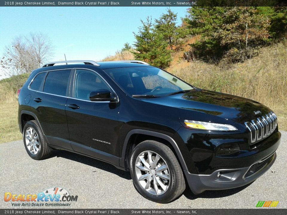 2018 Jeep Cherokee Limited Diamond Black Crystal Pearl / Black Photo #4
