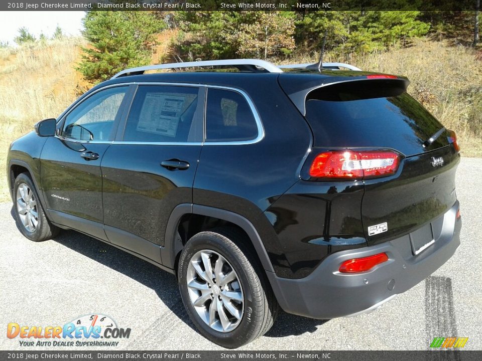 2018 Jeep Cherokee Limited Diamond Black Crystal Pearl / Black Photo #8