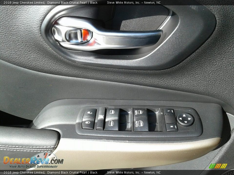 2018 Jeep Cherokee Limited Diamond Black Crystal Pearl / Black Photo #14