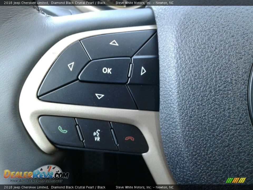 2018 Jeep Cherokee Limited Diamond Black Crystal Pearl / Black Photo #15