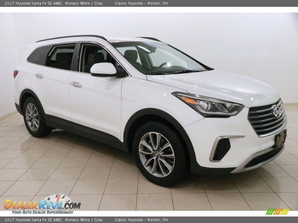 2017 Hyundai Santa Fe SE AWD Monaco White / Gray Photo #1