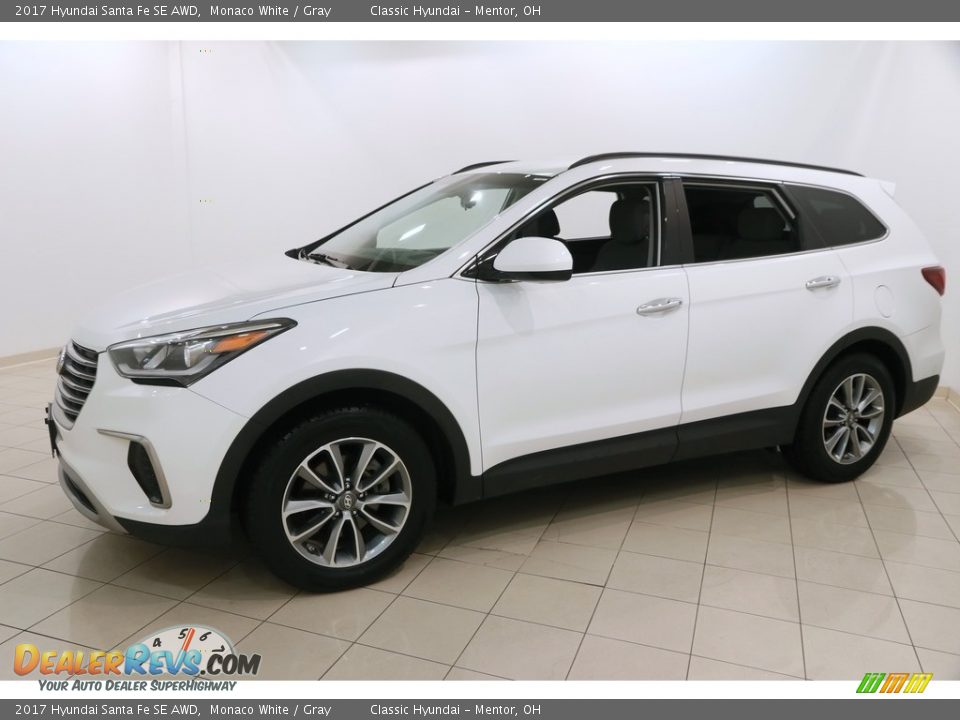2017 Hyundai Santa Fe SE AWD Monaco White / Gray Photo #3