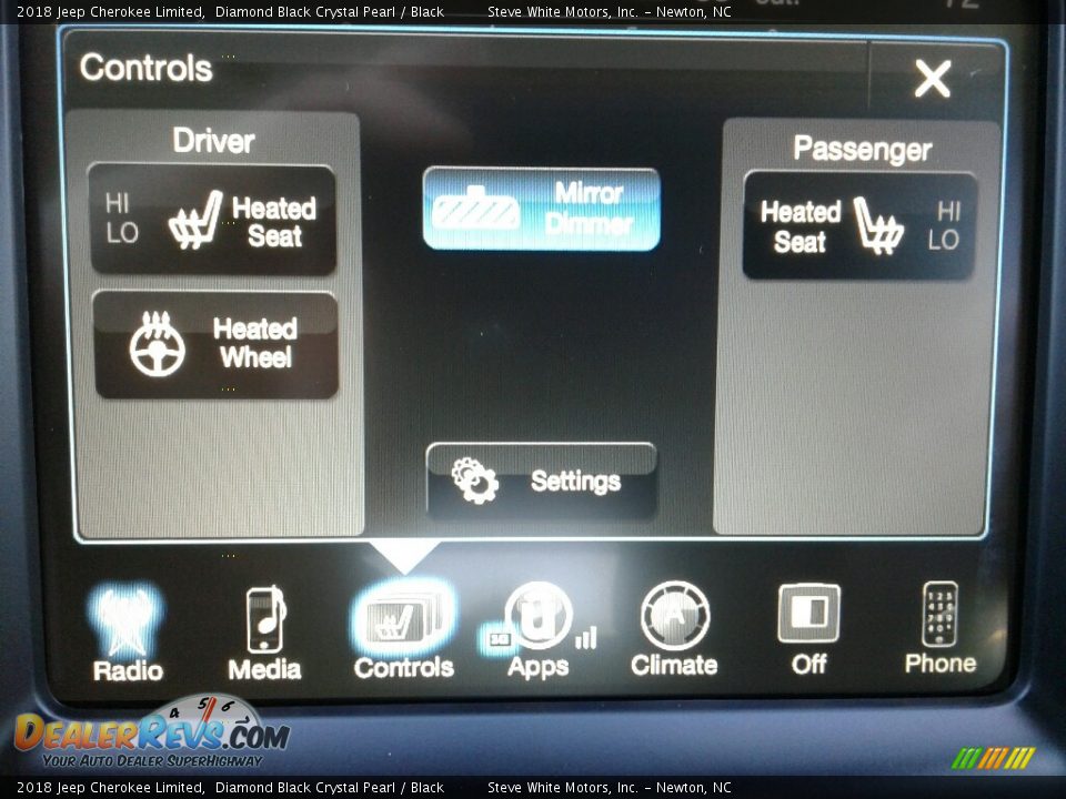 2018 Jeep Cherokee Limited Diamond Black Crystal Pearl / Black Photo #22