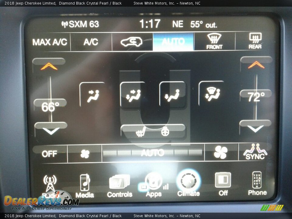2018 Jeep Cherokee Limited Diamond Black Crystal Pearl / Black Photo #23