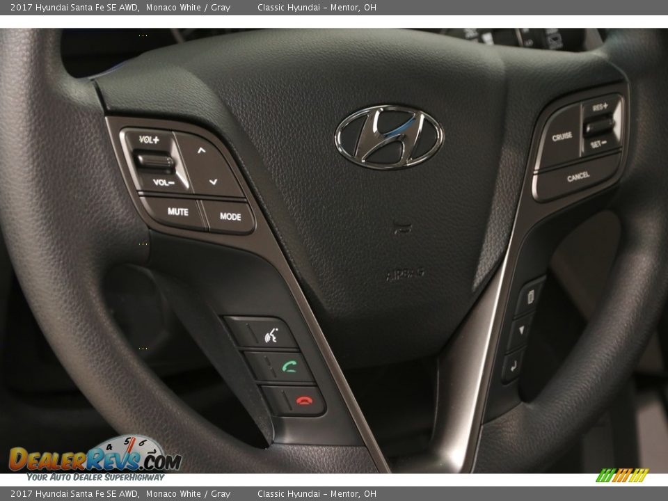 2017 Hyundai Santa Fe SE AWD Monaco White / Gray Photo #6