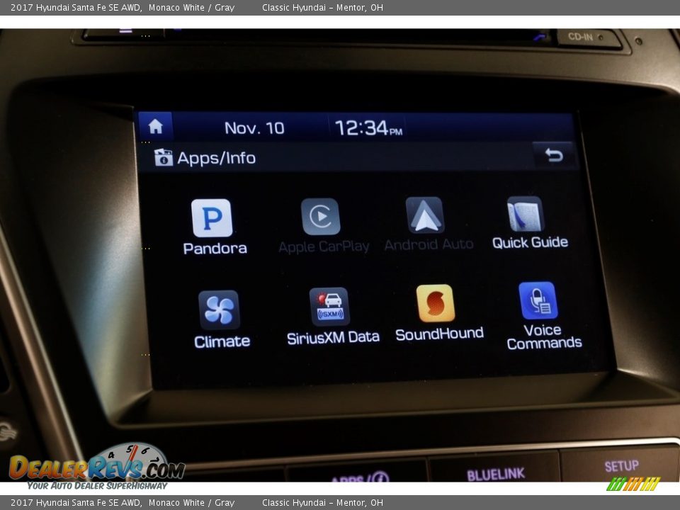 2017 Hyundai Santa Fe SE AWD Monaco White / Gray Photo #10