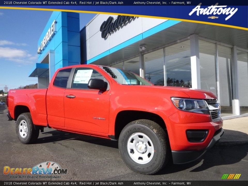 2018 Chevrolet Colorado WT Extended Cab 4x4 Red Hot / Jet Black/Dark Ash Photo #1