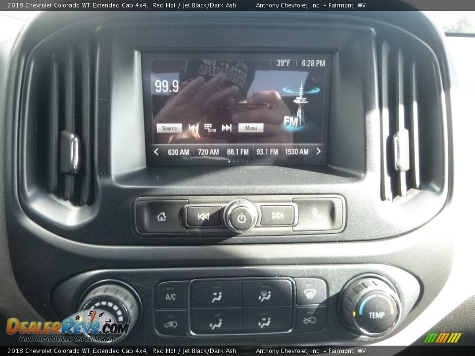 2018 Chevrolet Colorado WT Extended Cab 4x4 Red Hot / Jet Black/Dark Ash Photo #17